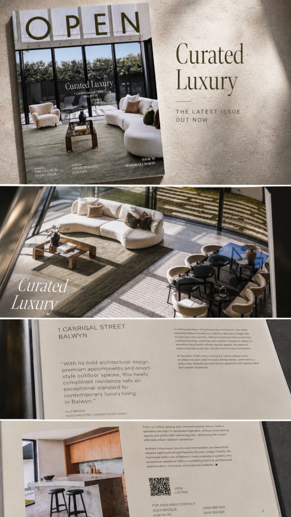 Open Metropolitan Marshall White Issue 75 promotional feature for 1 Carrigal Street