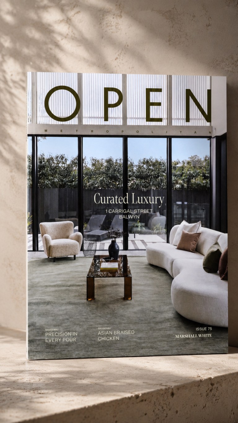 Open Metropolitan Marshall White Issue 75 front cover featuring 1 Carrigal Street