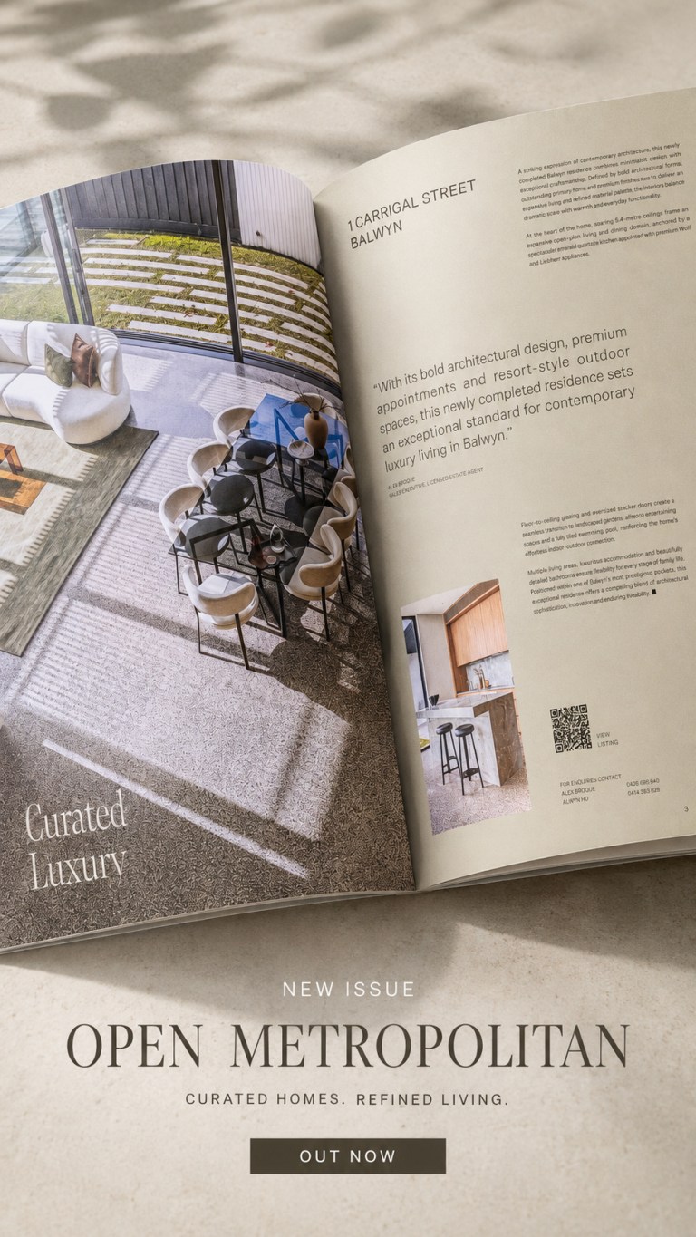 Open Metropolitan Marshall White Issue 75 pages 2 and 3 featuring 1 Carrigal Street